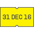 21x12mm Meto Fluoro Yellow Removable Labels, Non-Tamper Proof - 20,000 Labels Per Pack - Incl. Jolly Ink Roller