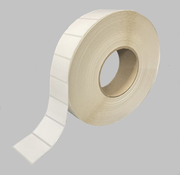 40x28mm Synthetic Thermal Transfer Printer Labels - 76mm Core - 5,000 Labels Per Roll