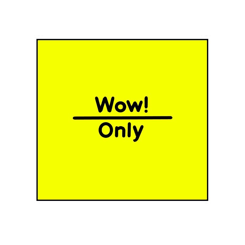 29x28mm Meto Fluoro Yellow WOW ONLY Removable Labels, Non-Tamper Proof - 14,000 Labels Per Pack
