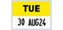 22x16 Tuesday (Yellow) Day Label Freezer Adhesive - 1,000 Labels Per Pack